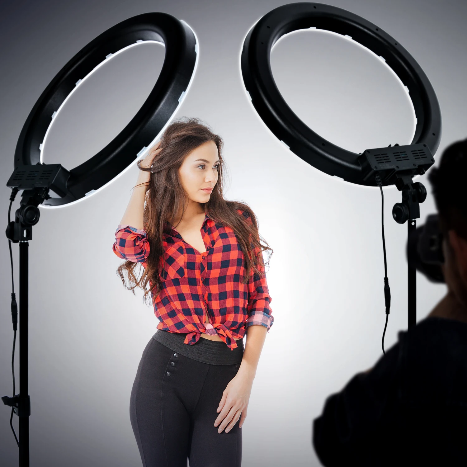 FOSOTO RL-18 Photography Lighting Dimmable Ring Lamp Camera Ring Lamp Led Ringlight With Tripod Stand For Phone Youtube Makeup