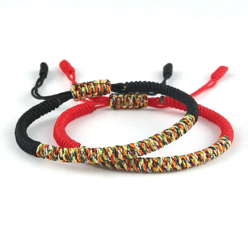 Women Bracelet Men Tibetan Buddhism Manual Braided Adjustable Wish Good Luck Rope Chain Bracelets Couple Friendship Jewelry