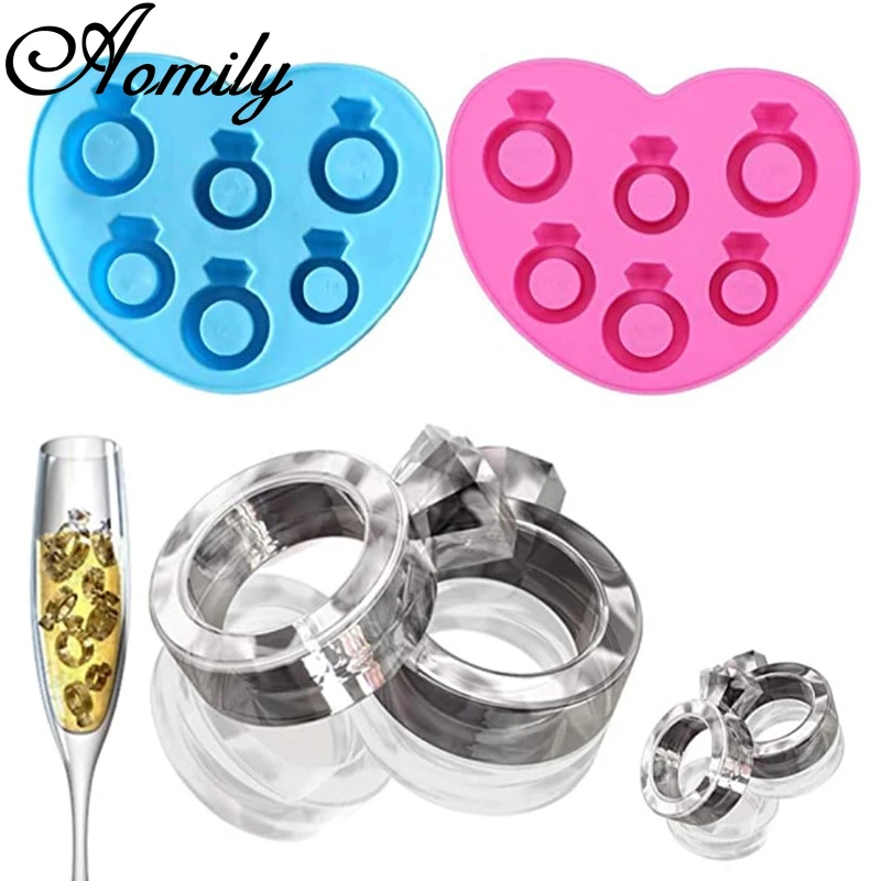 Aomily Diamond Ring Fondant Cake Molds Ice Cube Molds Cake Decorating Jelly Sugar Craft Chocolate Moulds Baking Silicone Molds