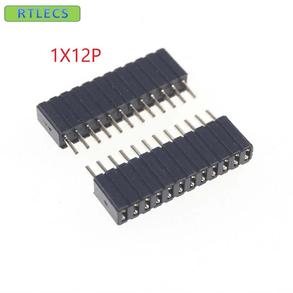 

1000pcs 1x12 P 12 pin 1.27mm Pitch Pin Header Female single row straight through hole DIP Rohs Lead free