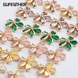 GUFEATHER M763,jewelry accessories,pass REACH,nickel free,18k gold plated,zircon pendants,jewelry making,diy earrings,10pcs/lot