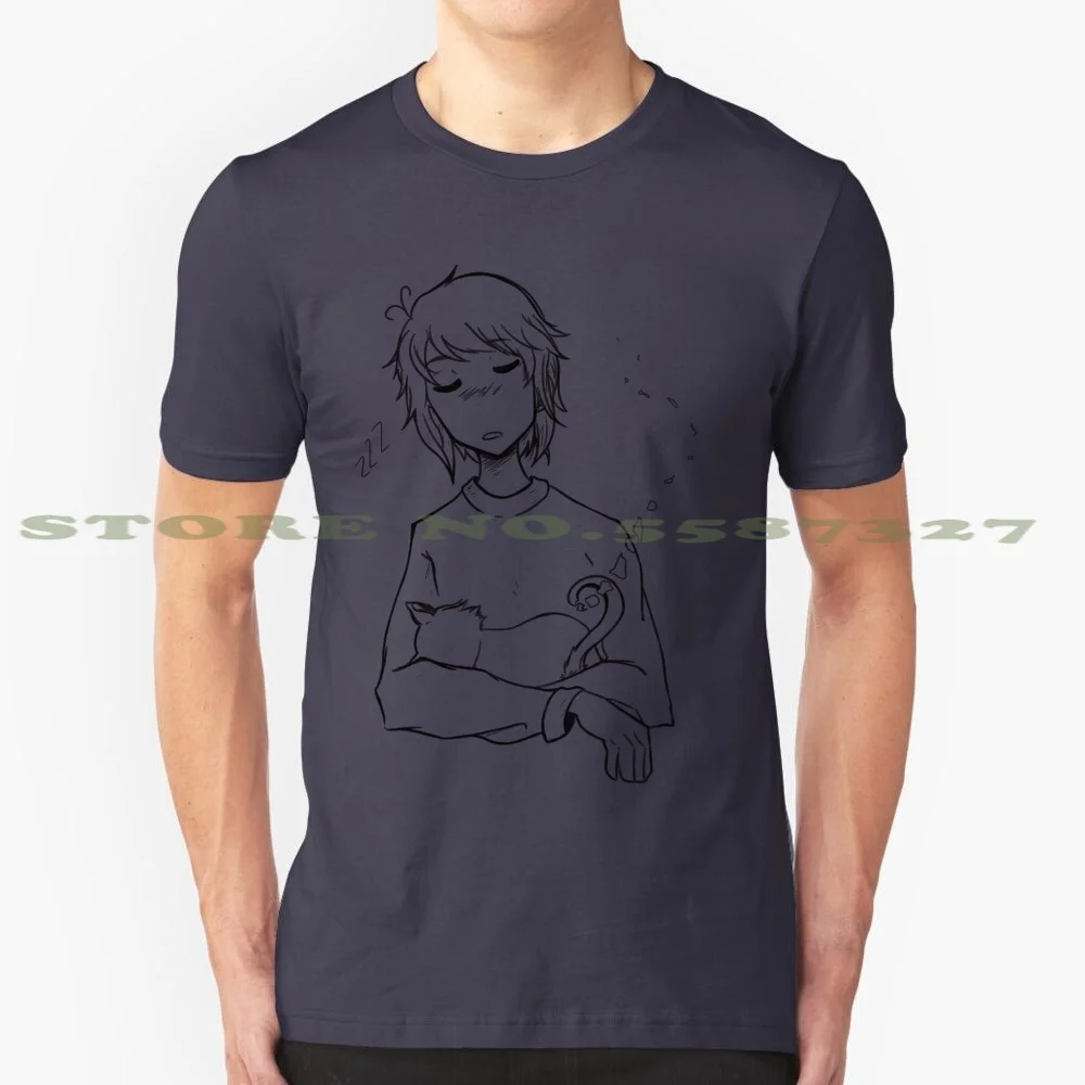 APH เสื้อทีเชิ้ต100% แมวผ้าฝ้ายลาย Hetalia APH greece แกนหมึกในการปะของฉันศิลปะสีดำและสีขาว monocromathic Gato CAT