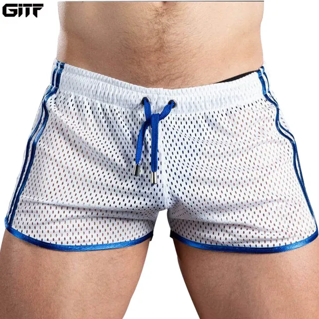 GITF New Gym Męskie sportowe spodenki do biegania Szybkoschnąca siatka Trening Krótkie spodnie GYM Wear Mężczyźni Piłka nożna Tenis Trening Plaża Szorty kąpielowe