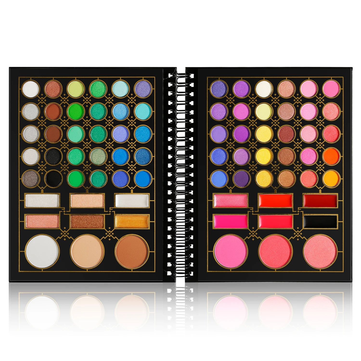 

10pcs Wholesale Big Eyeshadow Pallete Rainbow Neon Eye Shadow Private Label Cosmetics 78 color Makeup Set Lip Blush Highlithter