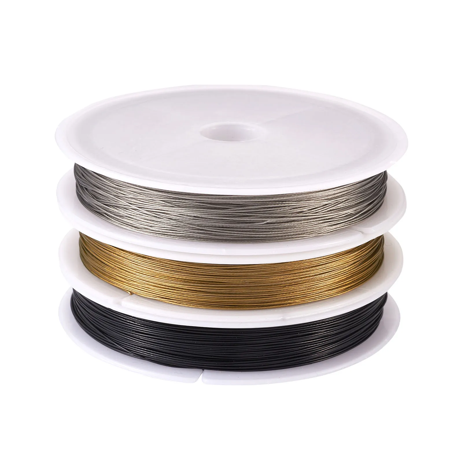 3 Rolls 0.38mm 0.45mm Tiger Tail Wire Mixed Color Nylon-coated Steel Wire DIY Necklace Bracelet Jewelry Stringing Materials