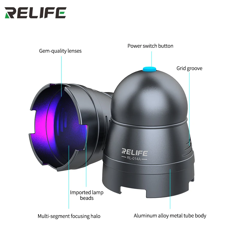 RELIFE-luces LED de curado UV RL-014A, lámpara de reparación de placa base de teléfono, USB, alta potencia, T6, adhesivo rápido, verde, aceite, púrpura
