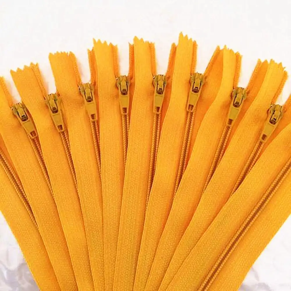 10 pcs. golden 40cm (16 inches)  nylon coil, zipper, tailor, crafter and fgdqrs