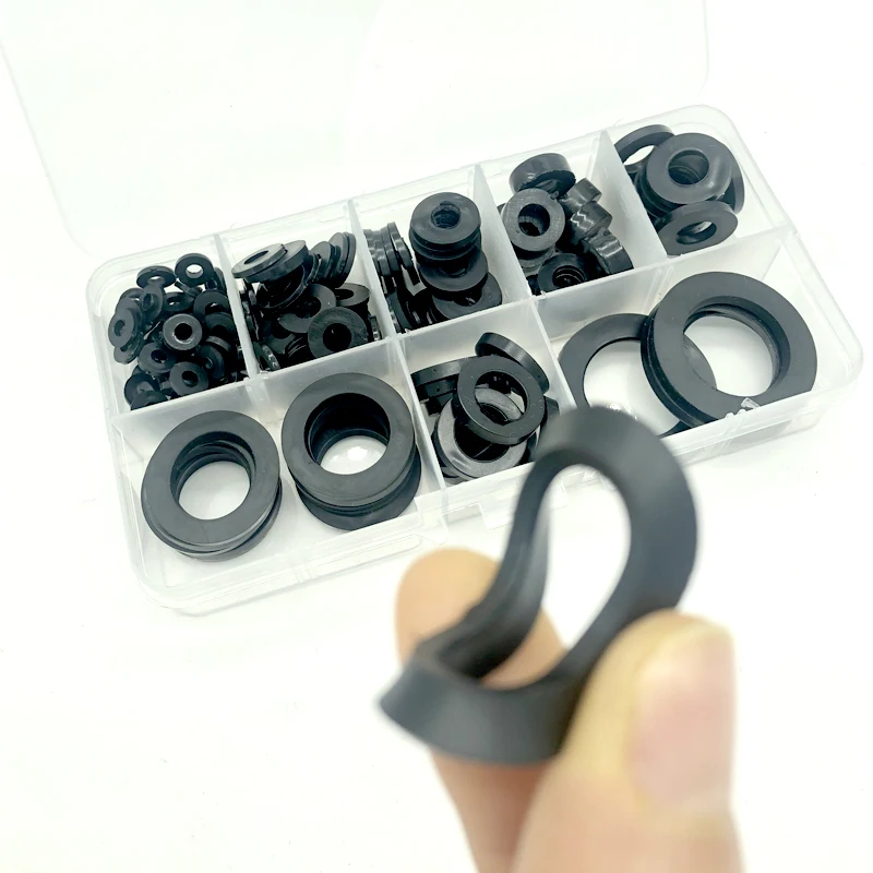 8 Sizes Black Insulation Ring Rubber Flat Washer Gasket Assortment Kit  M3 M5 M6 M8 M10 M15 M20 Home Improvement