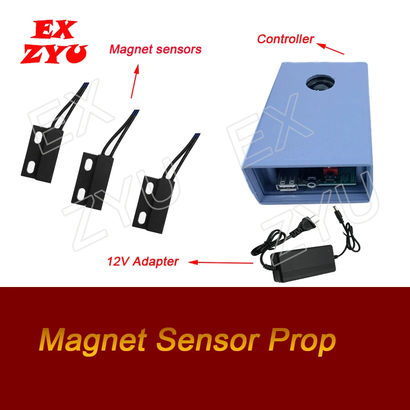 Magnet Sensor Prop Sequence Version Real Escape Room Game Use Magnets to Touch Sensors in Right Sequence to Unlock Adventure