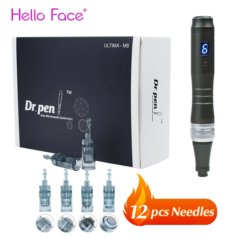 Dr Pen Ultima M8-W With 10 pcs Microneedle Wireless Model MTS Derma Pen Digital Display Beauty Machine