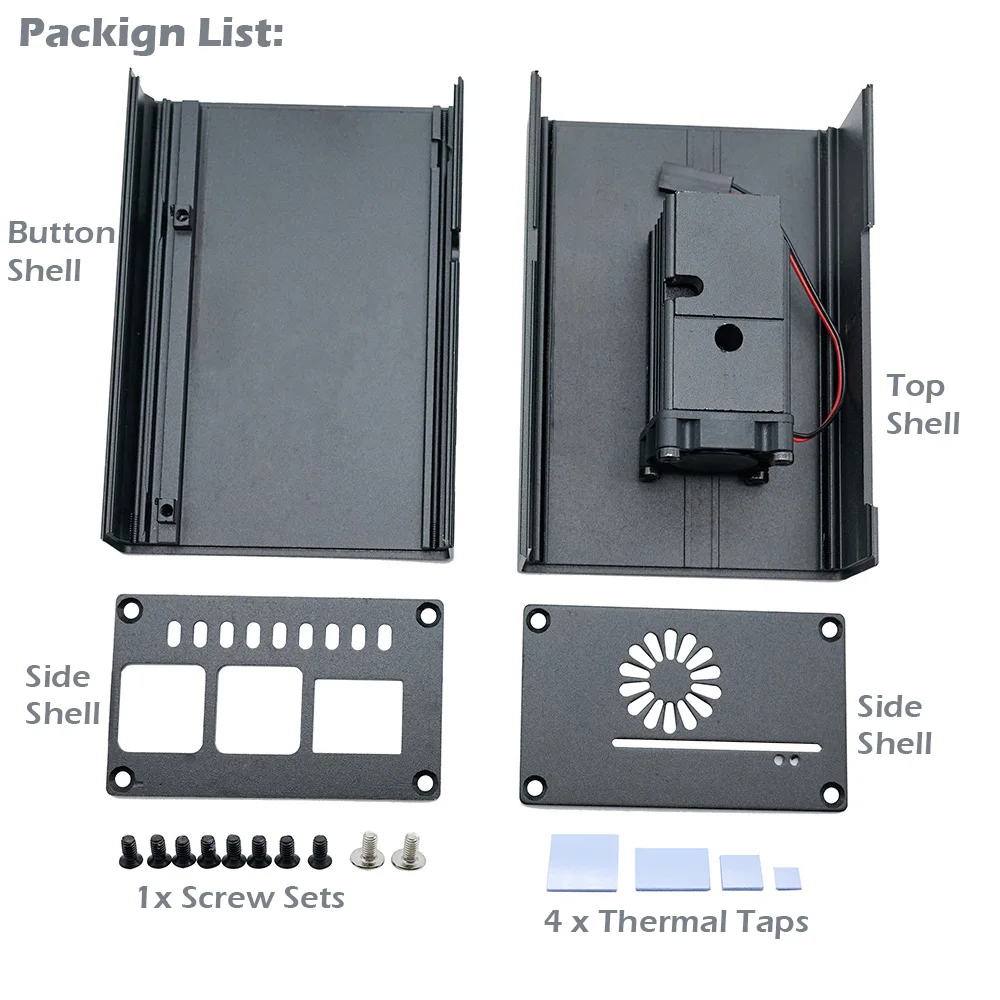 Raspberry Pi 4 Aluminum Case Mini ICE Tower Cooling System with 25mm Quiet Cooling Fan + Heatsink Kit for Raspberry Pi 4 model B