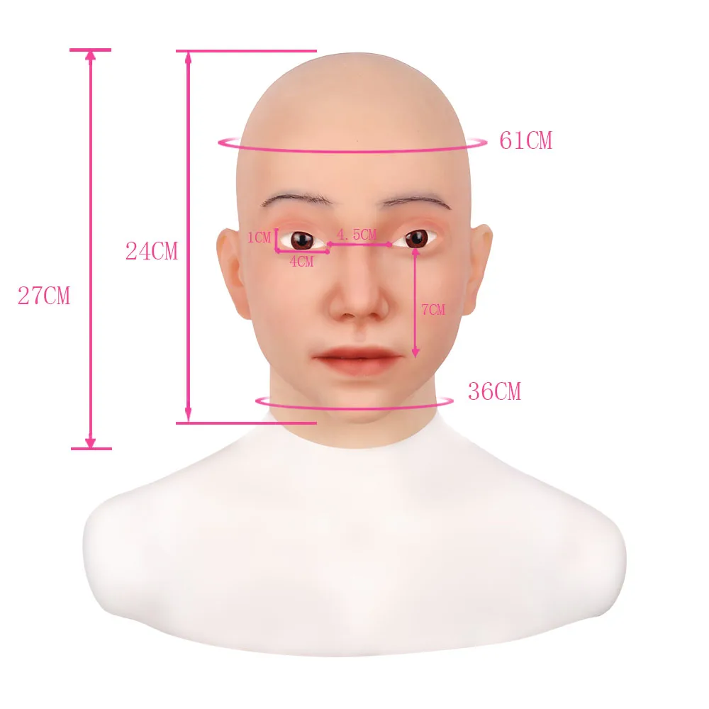 (KS)WOMEN Silicone Head Cover Makeup Crossdresser Cosplay Beauty Accessory Collection Male to Female realistic silicone masks