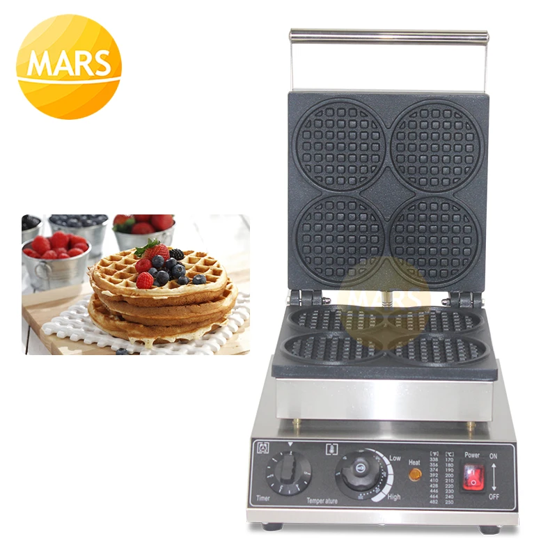 

Commercial Waffle Maker Machine Bubble Egg Cake Oven Breakfast Machine 4pcs Round Waffle Stick Baker Iron Pan Equipment