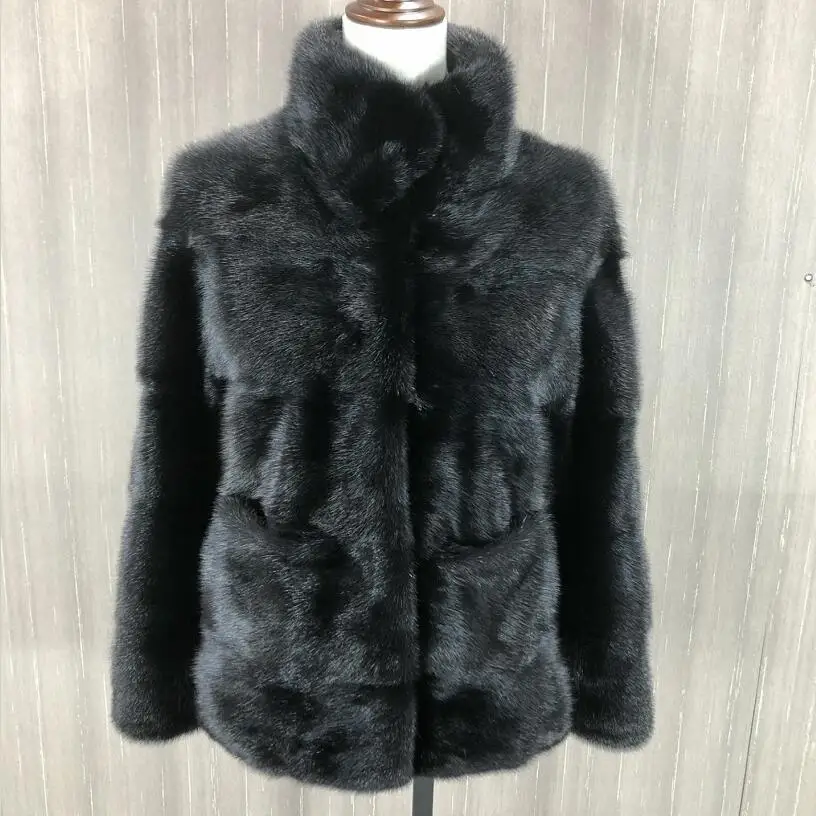 

Real mink fur coat for women, short winter coat, new 2023