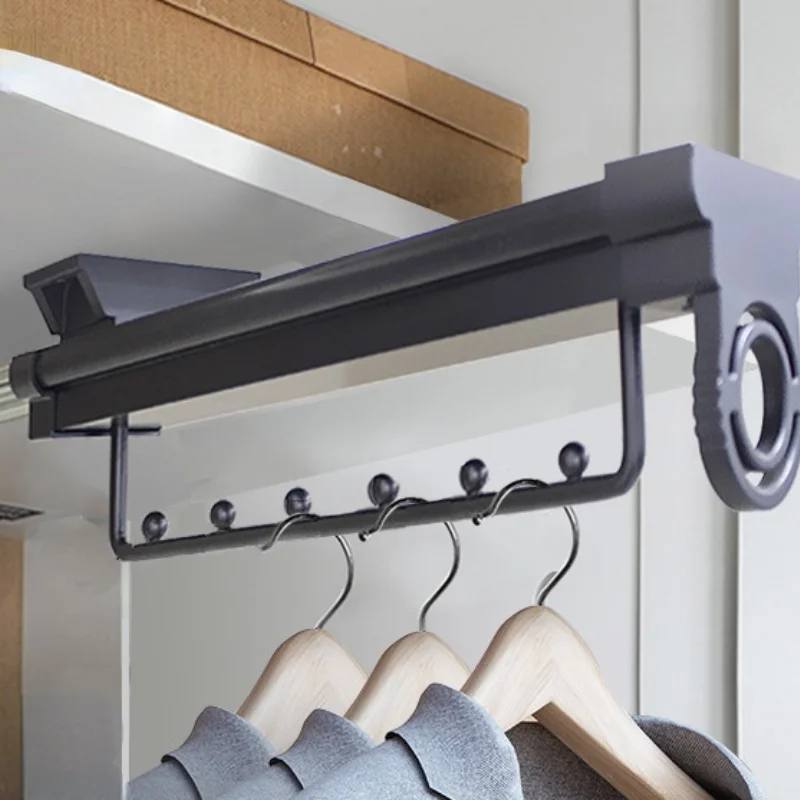 

Wardrobe Vertical Clothesline Pole Shallow Cabinet Narrow Cabinet Hanger Telescopic Push Pull Straight Vertical Clothes Hanger