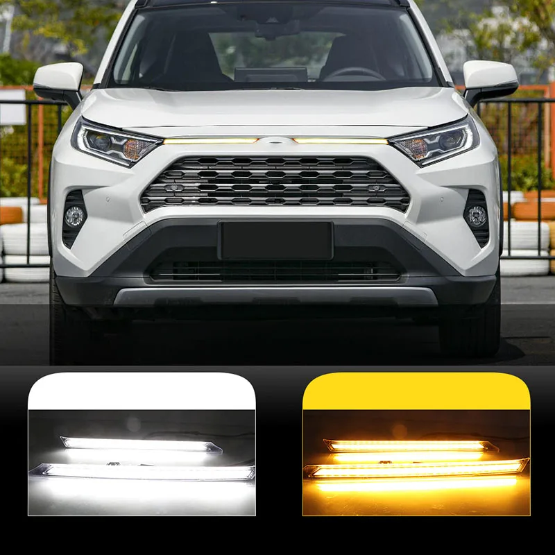 

LED Turn Signal Function Car Daytime Running Light Automobile Cover Decoration Light For Toyota RAV4 2019 2020