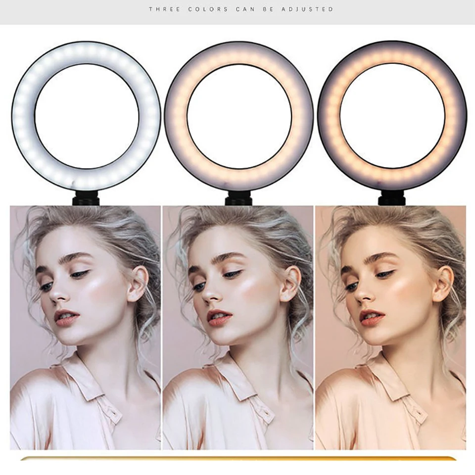 Ring Light with Stand Selfie Ringlight for Phone Led Right Light with Tripod Bering-light Lighting Round Ring Lamp for Shooting