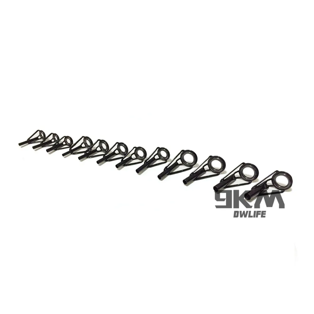 5 Stücke Angelrute Spitze Führungen Reparatur Kit Edelstahl Rahmen Keramik Ringe Schwarz Stange Gebäude Guide Auge Gebäude Reparatur 6 # ~16 # – Detail 10