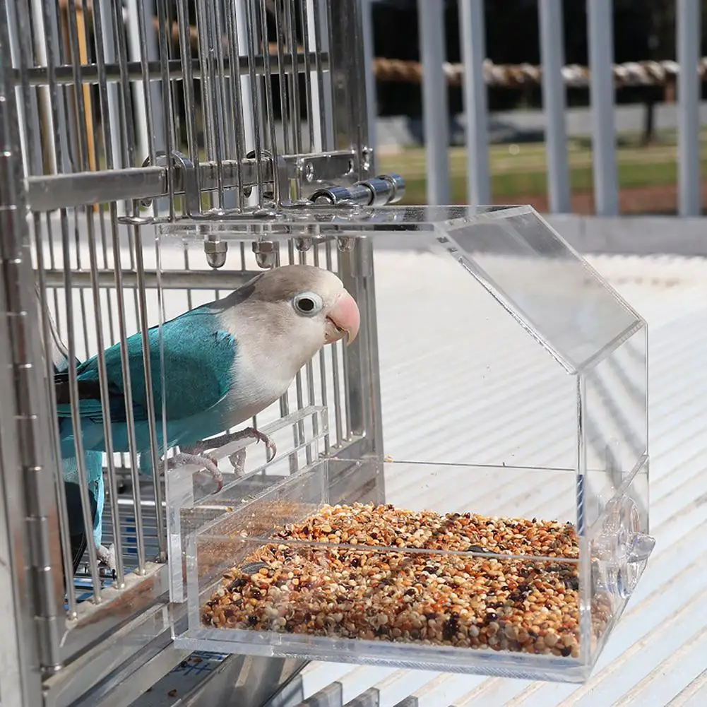 Portable Bird Feeder  Seed Catcher Tray Feeders  Suspending Birds Food Dish For Cage For Lovebirds Cockatiels Canaries