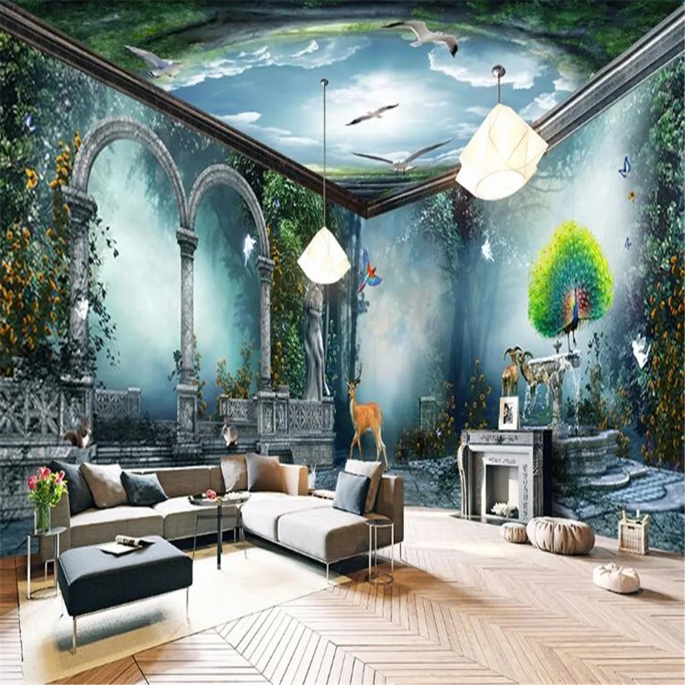 

Milofi Custom Wallpaper Mural Fantasy Forest Theme Space Whole House Background Wall