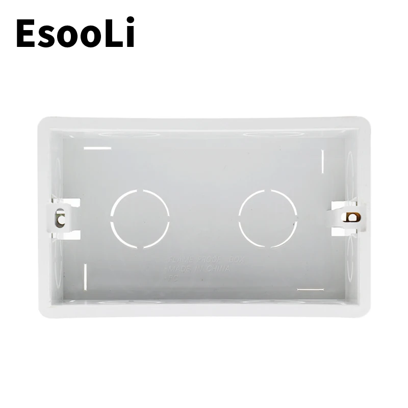 EsooLi Wall Mounting Box Internal Cassette White Back Box 137*83*56mm For 146mm*86mm Standard Touch Switch and USB Socket