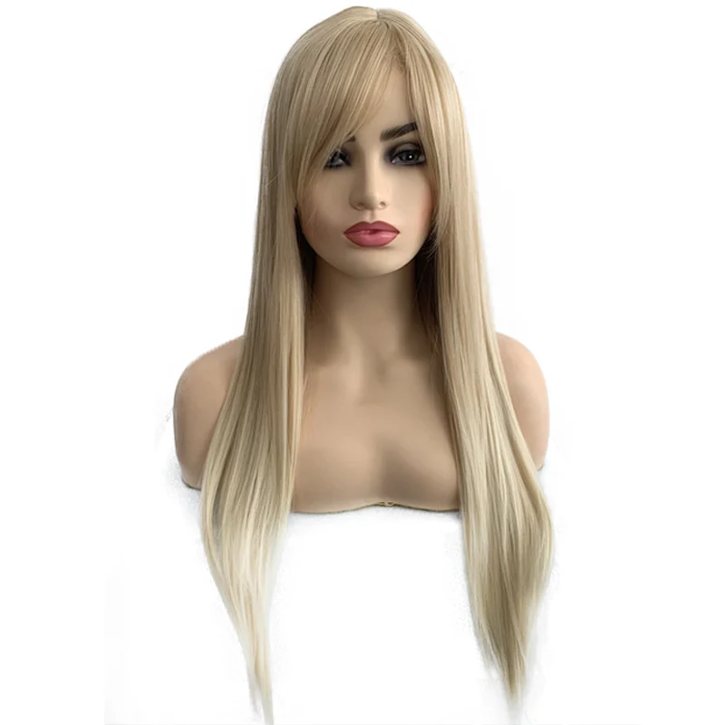 Honey Blonde Wig Natural Straight Wigs For Women Cheap Perruque 613 Blond Miel Pixie Cut Wholesale Wig Hair Bang Anime Cosplay