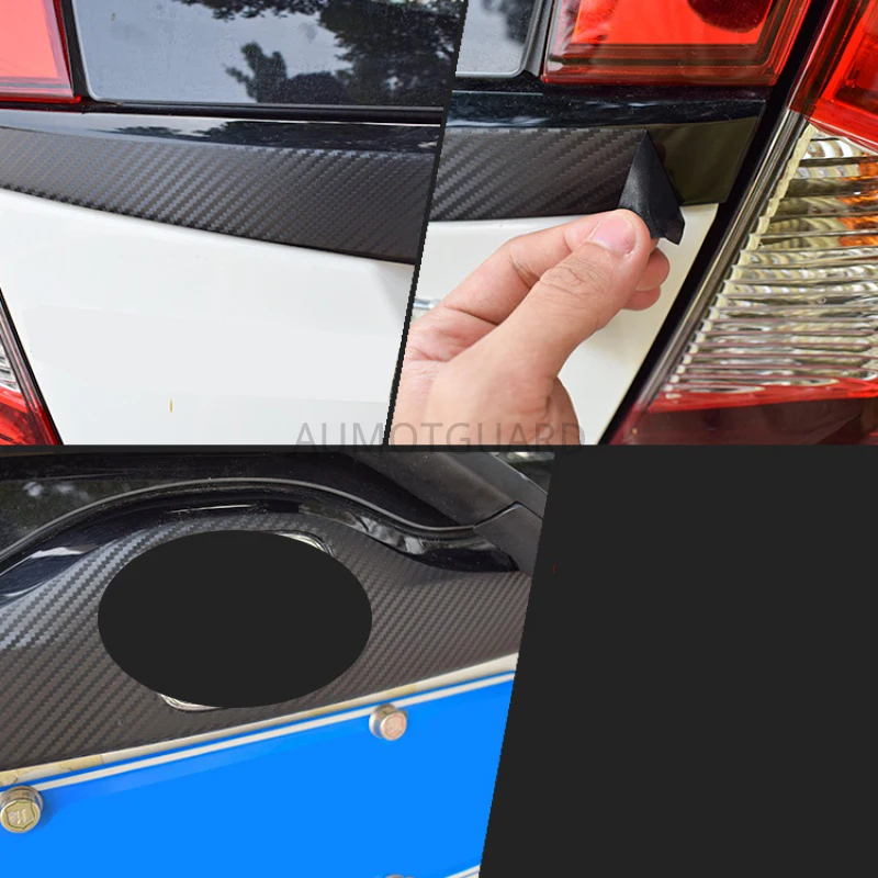 Carbon Fiber Rear Trunk Decoration Sticker Boot Door Trim For Honda FIT 2014 2015 2016 2017 2018-2020 Car Stickers
