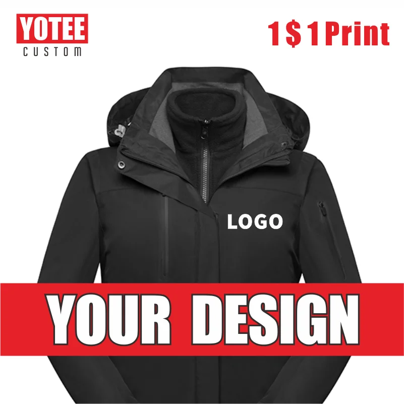 YOTEE Men\'s Zip Jacket Autumn Winter Personal Company Group Jacket Fashion Men\'s LOGO Custom Slim Hoodie