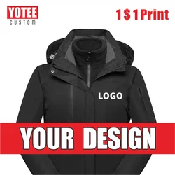 YOTEE Men's Zip Jacket Autumn Winter Personal Company Group Jacket Fashion Men's LOGO Custom Slim Hoodie