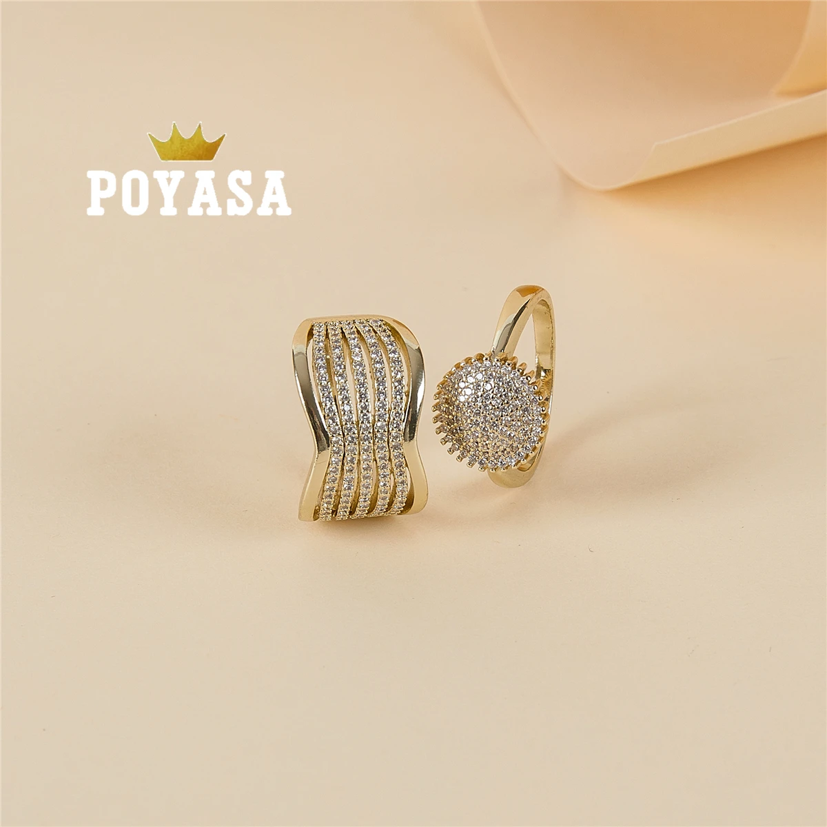 2020 June Finger Rings Women Round Crystal Caesar Ring Gold Color Ethnic Wedding Jewelry Ring