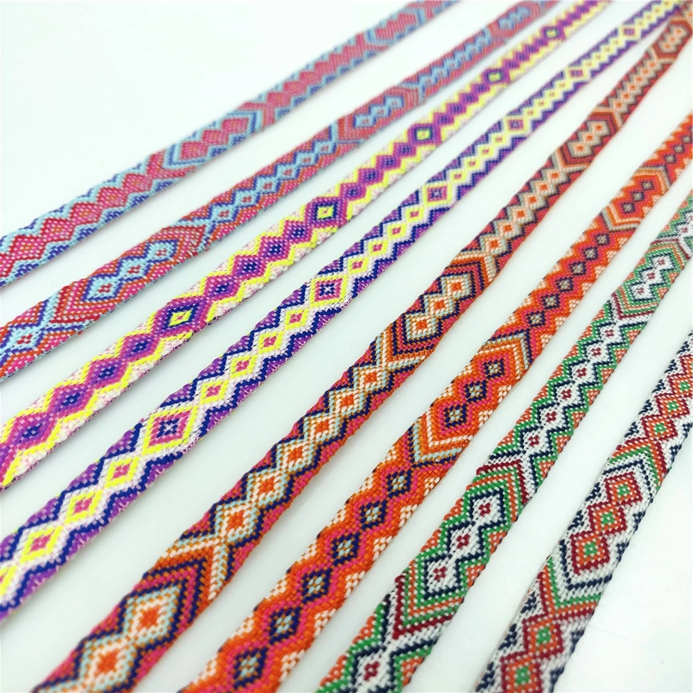 1cm Width Ethnic Ribbon Embroidered Trim Lace 1 Meter DIY Clothes Bag Accessories Jacquard Fabric Cotton Webbing