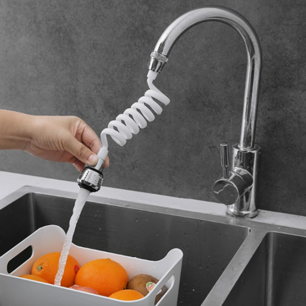 Adaptador de grifo giratorio, extensor de grifo para baño y cocina, manguera larga, rociador de boquilla de ducha telescópica portátil, 360