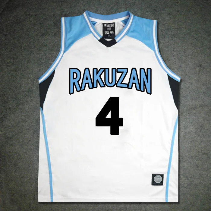 Kuroko no Basuke Rakuzan High School No.4 Akashi Seijuro Cosplay Basketball Jersey Set Top Vest & Shorts