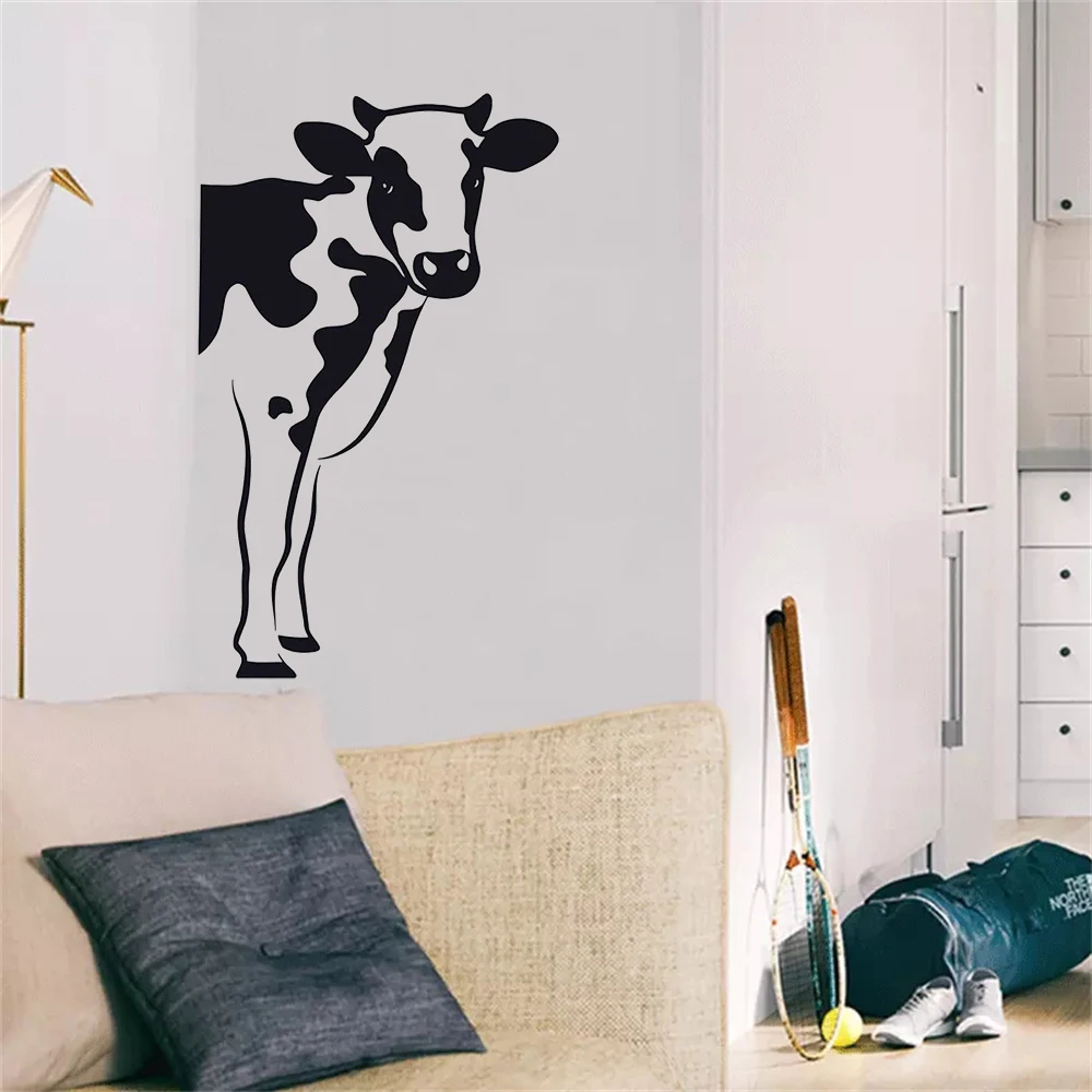 Animal Cow Wall Decor For Kitchen Vinyl Home Decor Farmhouse Dairy Sticker Removable Interior Decoration Mural Wallpaper