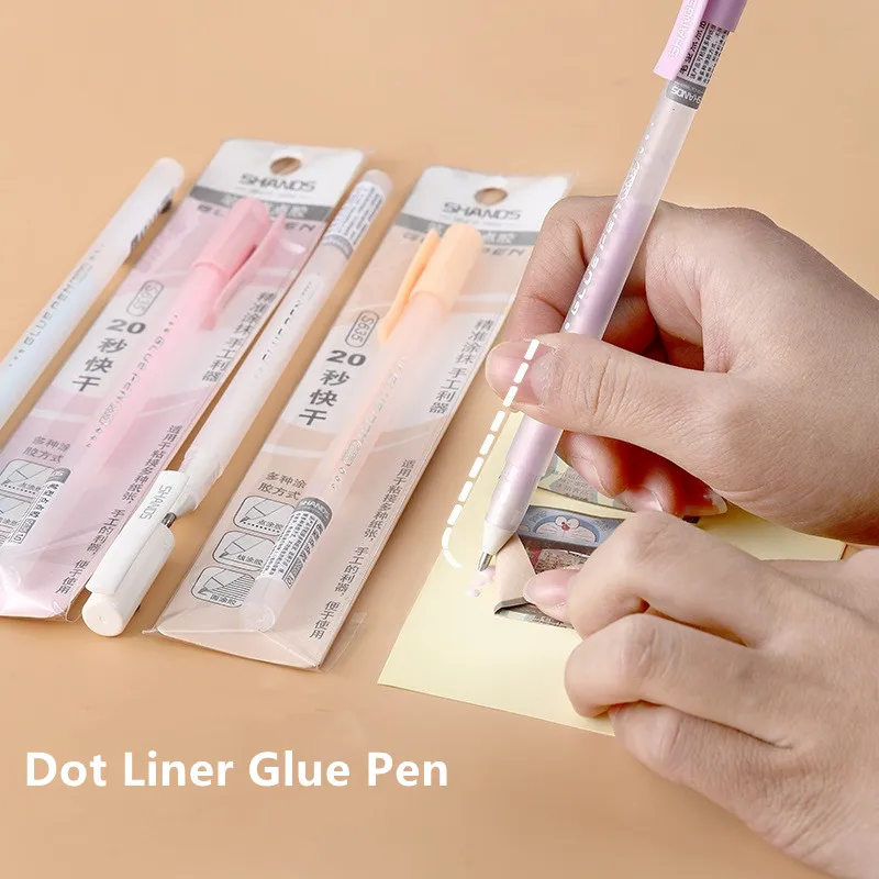 

Glue Pen Dot Liner Contact Adhesive Pastel Dispensing Quick-drying Glue Portable For Memo Diary Album Journal Stationery