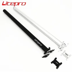 Litepro Seat Post For Brompton 33.9mm 31.8mm *600mm Aluminum Alloy Seat Tube Black Silver 31.8mm Folding Bike Seatpost