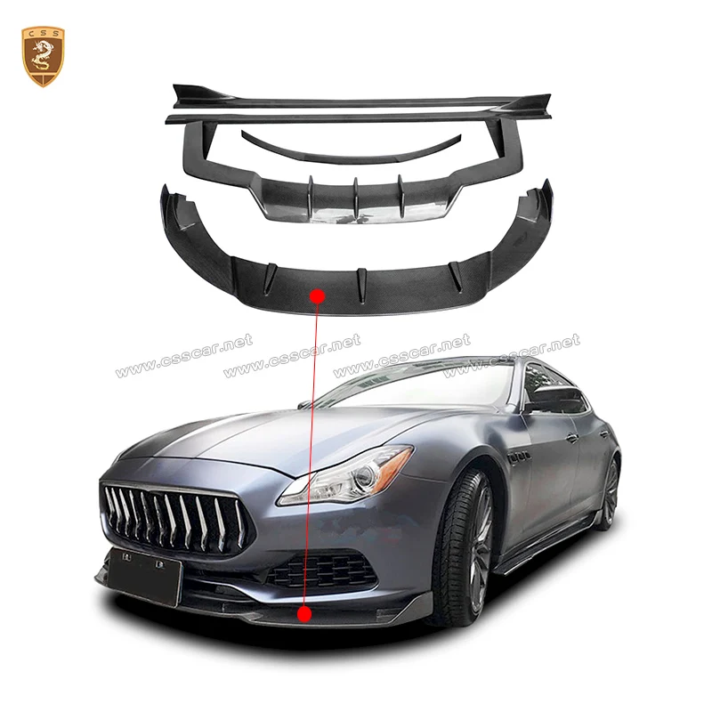 

Front Rear Lip Spoilers Bumper Side Skirt Rear wing spoiler for 2017-2020 Quattroporte CSS Design Carbon Fiber Body Kits 00399