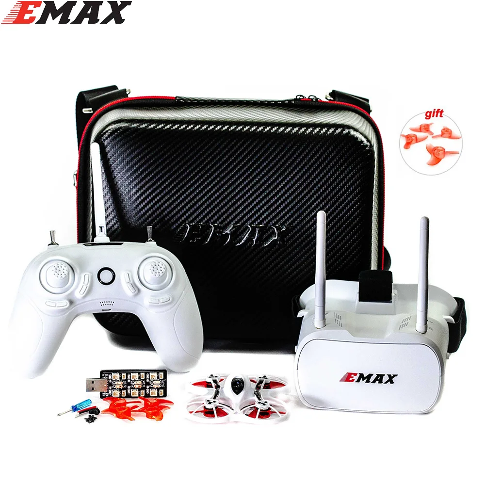 Emax Tinyhawk 75mm F4 Magnum Mini 5.8G Indoor FPV Racing Drone con fotocamera RC Drone 2 ~ 3S versione RTF con 2 paia di oggetti di scena per regalo