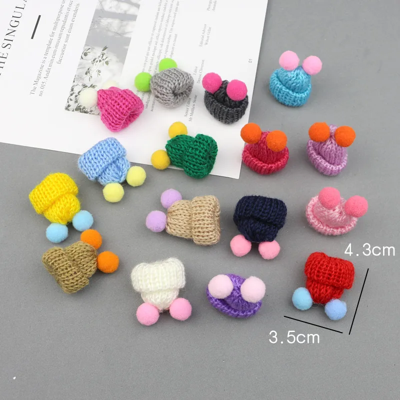 30 pz lavoro a maglia Mini Pompon cappelli fai da te artigianato arte forniture copricapo accessori per capelli spilla uncinetto giocattoli gioielli