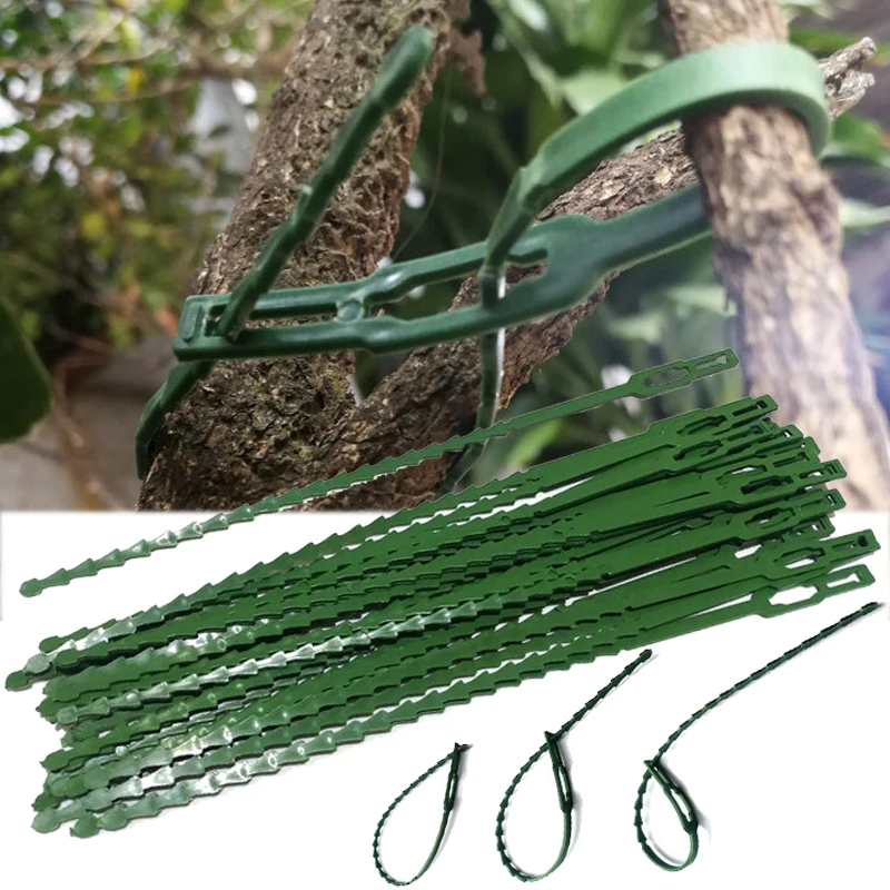 30Pcs Reusable Garden Cable Ties Plant Support Shrubs Fastener Tree Locking Nylon Adjustable Plastic Cable Ties Tools 23/17/13cm