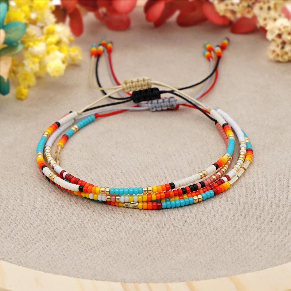 Colorato Miyuki Tiny Simple String rosso blu bianco delicato muslimbeaded t 2024 Fashion Style Holiday PulseraGift