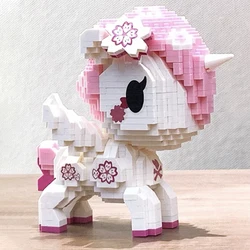 Balody-Mini bloques de construcciรณn de unicornio para niรฑos, ladrillos de dibujos animados, caballo volador, modelo 3D, juguetes para niรฑos, regalo de cumpleaรฑos, serie creativa