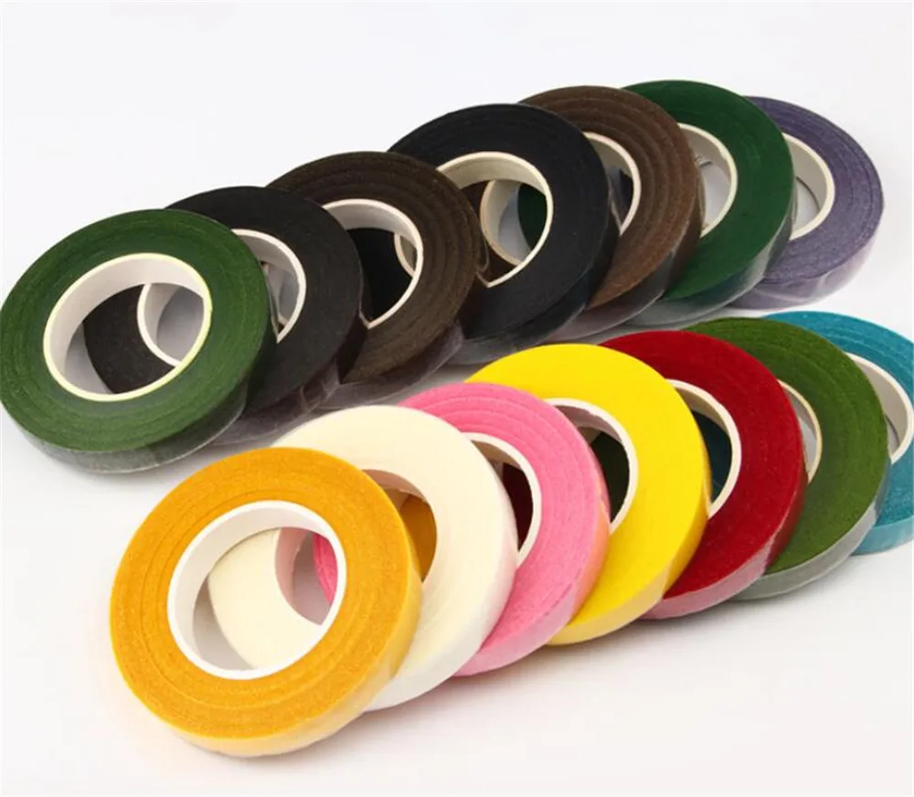 Hot 300pcs/lot 30 Yard Green Floral Stem Tape Stationery Tape DIY Decorative Masking Tape Resealable Stretchy Tape