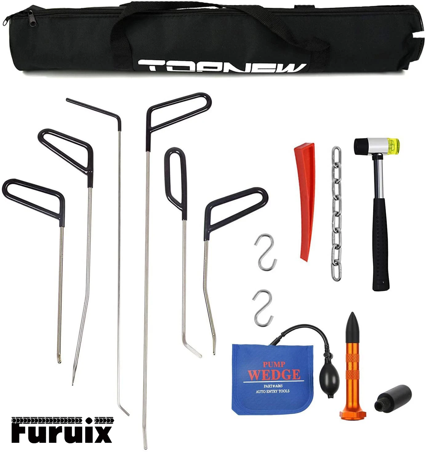 Paintless Dent Repair Rods Tool Puller Kits Hammer Air Wedge S-Hook Bags for Door Ding and Car Dents Hail Damage Removal