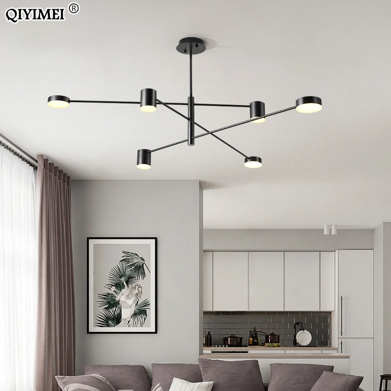 New Modern LED Chandelier Lights Bedroom Living Dining Room Gold Black Indoor Fixture Lighting Lamps Apply To AC90-260V