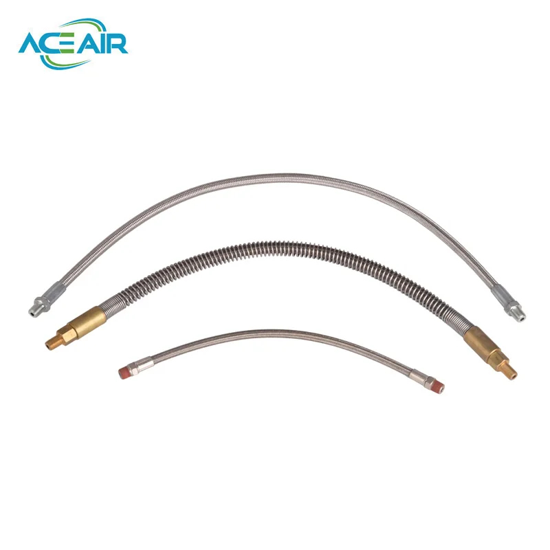 High Pressure Tube HP stainless steel braided Hoses 300bar/4500psi 1/8NPT  Male   Connection 30cm Long