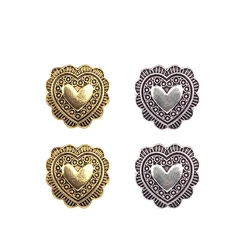 4pcs/lot 20MM Retro Zinc Alloy Sweet Small Heart   Concho Buttons Charms Pendants For DIY Jewellery Accessories