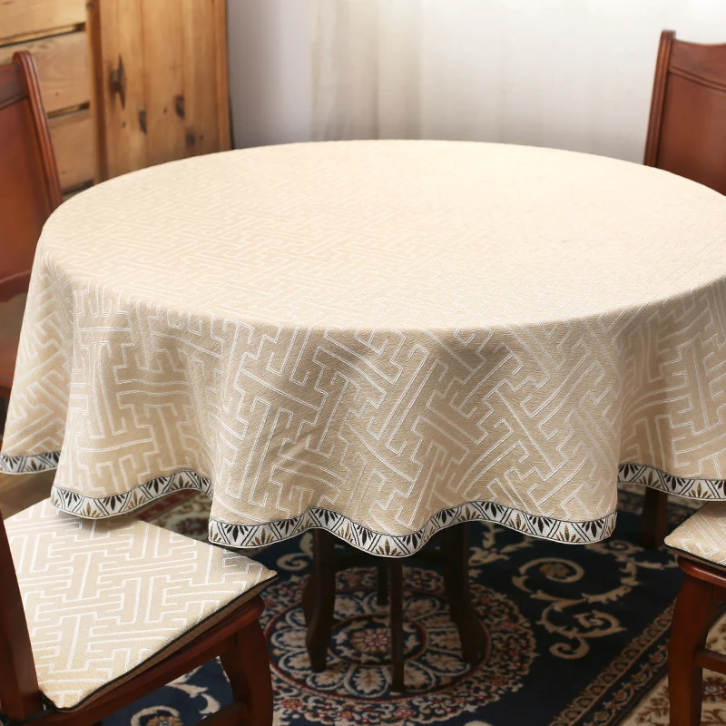 Simplicity Round Table Cloth Chinese High-grade Round Dining Table Rectangular Tablecloth Home Wedding Party Decor Table Cover