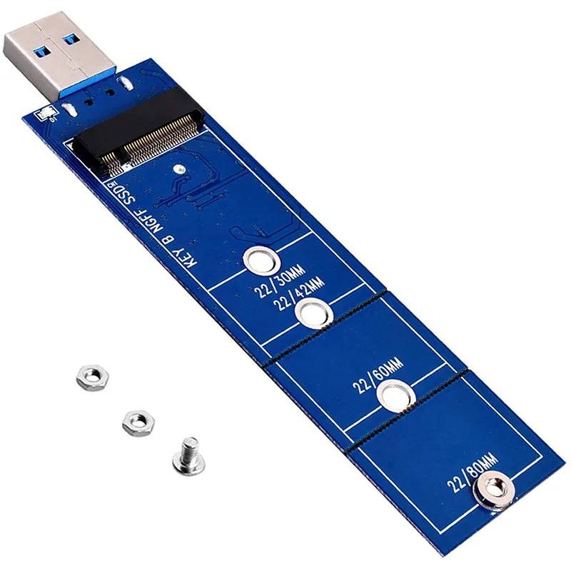 M.2 to USB Adapter, B Key M.2 SSD to USB 3.0 Reader Card, NGFF SATA Converter Support SATA Based SDD 2230 2242 2260 2280