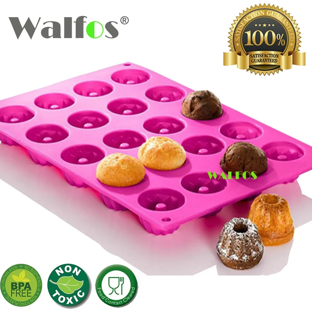 

WALFOS 20-Cavity Germany Mini Fancy Bundt Savarin Cake Pan Silicone Mold Pudding Chocolate Bakeware Chiffon Mould